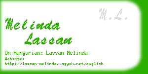 melinda lassan business card